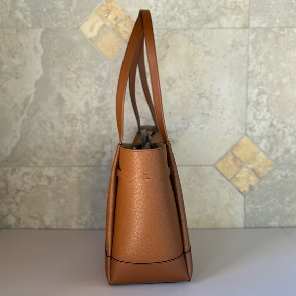 Michael Kors Reed Large Belted Shoulder Tote Bag Luggage - Picture 6 of 10